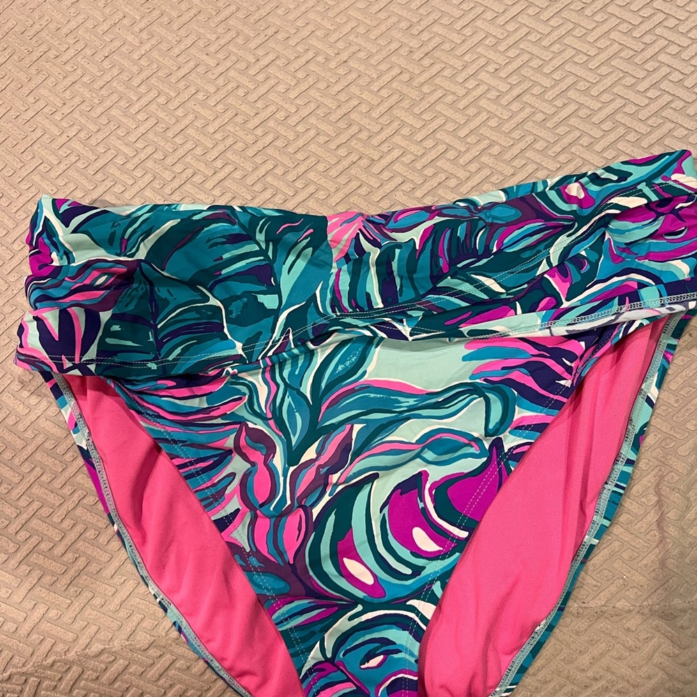 Lilly Pulitzer Green and Pink Tropical Bikini